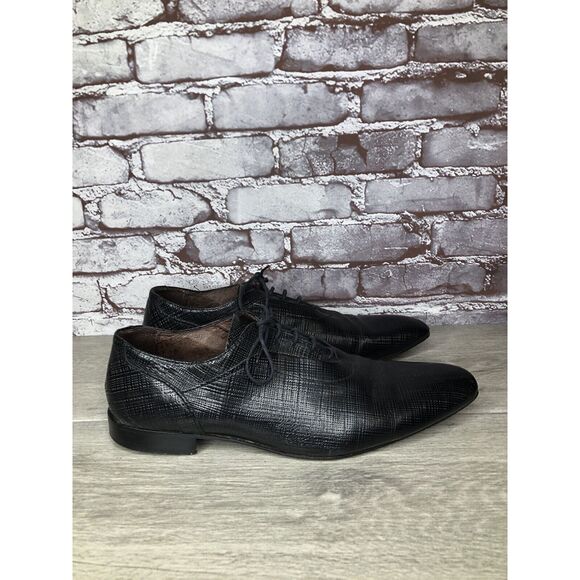 Cinti Vero Black Leather Designer Lace Up Oxfords Dress Shoes Men Sz 44EU/11M US main image 9